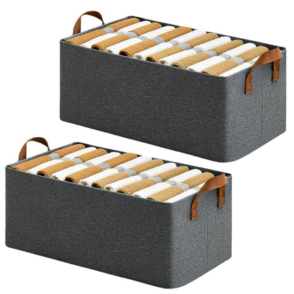 Wardrobe Organizer for Clothes with Metal Frame (Grey)