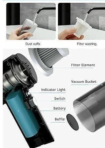 Portable Air Duster Wireless Vacuum Cleaner | Long lasting battery | With attachments | Perfect for home & car