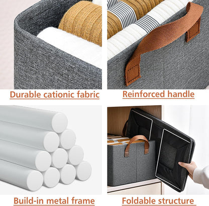 Wardrobe Organizer for Clothes with Metal Frame (Grey)
