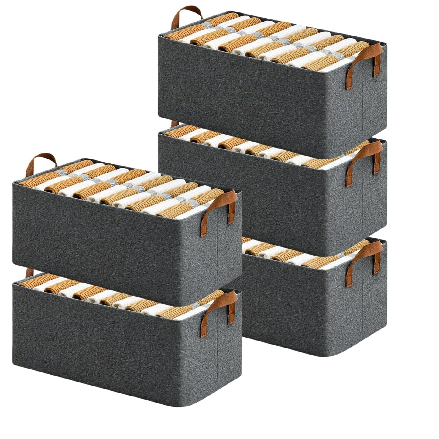 Wardrobe Organizer for Clothes with Metal Frame (Grey)