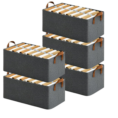 Wardrobe Organizer for Clothes with Metal Frame (Grey)