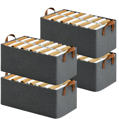 Wardrobe Organizer for Clothes with Metal Frame (Grey)